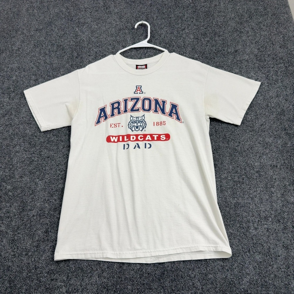 Vintage Arizona Wildcats Sportex T Shirt Mens M White Cotton Dad Graphic Sporty